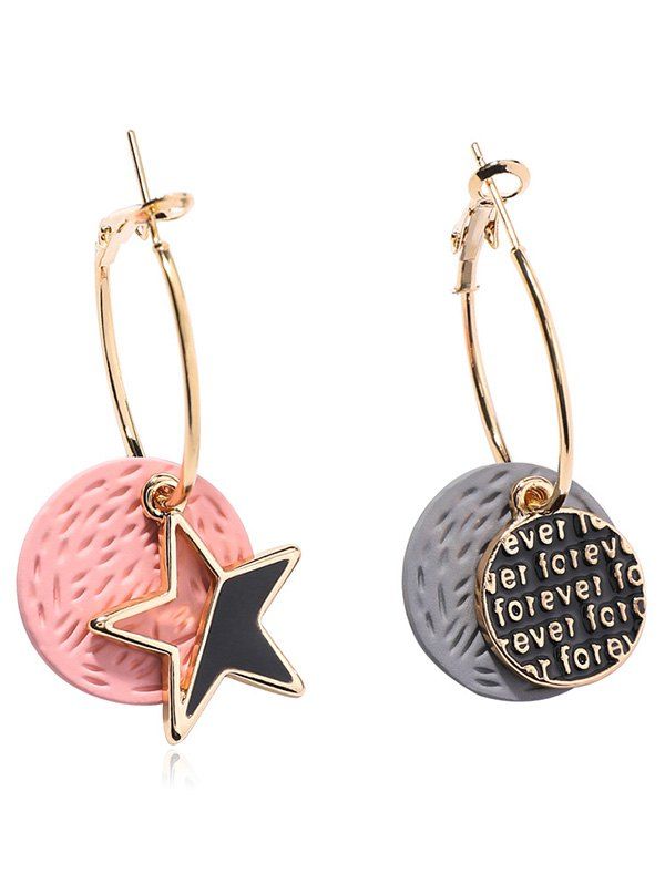 

Heart Star Shape Hoop Earrings, Gray