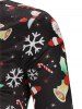 Snowflakes Santa Candy Printed Christmas Shirt -  