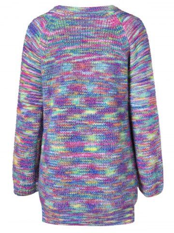 

Raglan Sleeve Knitted Longline Sweater, Multi