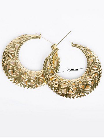 Hollow Out Floral Design Hoop Earrings