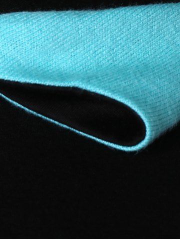 

Hit Color Splicing Hooded Sweatshirt, Black