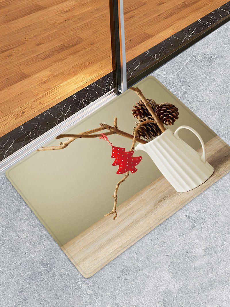 

Christmas Decoration Pattern Water Absorption Area Rug, Multi