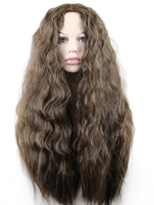 

Center Parting Long Corn Hot Wavy Party Synthetic Wig, Multi