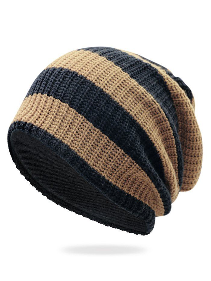 

Color Block Knitted Slouchy Beanie, Multi-e