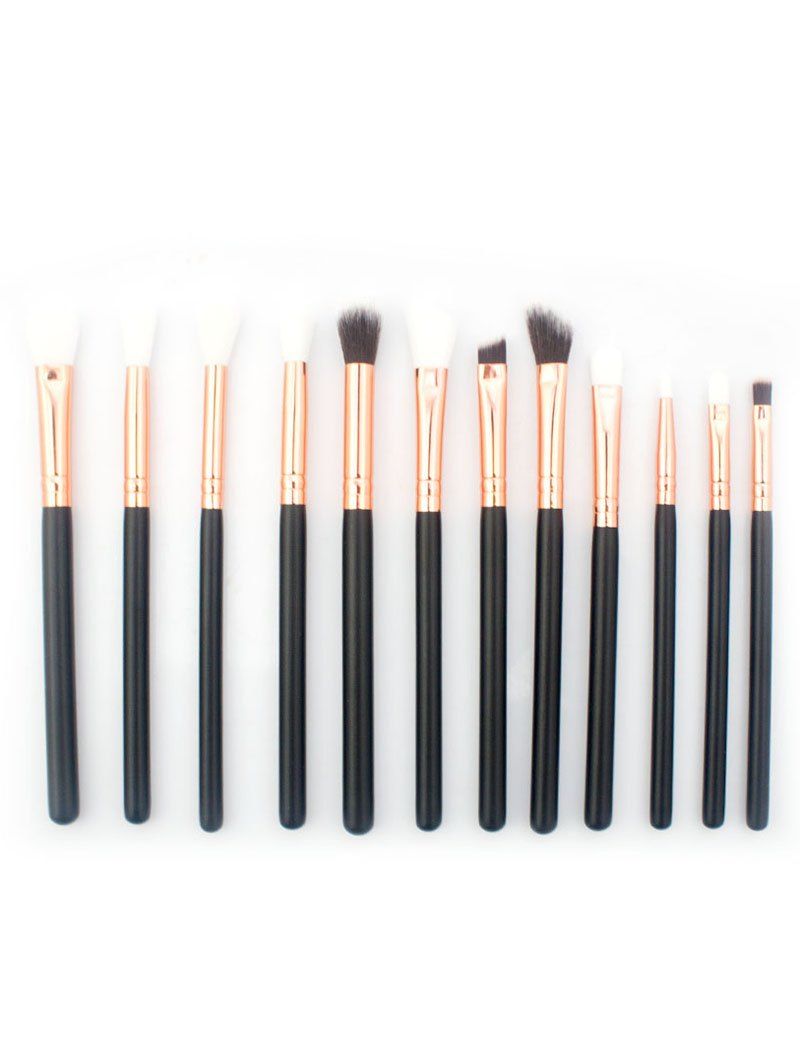 

12 Pcs Black Handle Soft Hair Eye Makeup Brush Set
