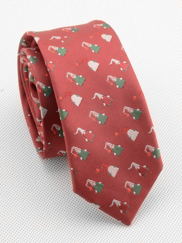 

Christmas Themed Printing Necktie, Cherry red
