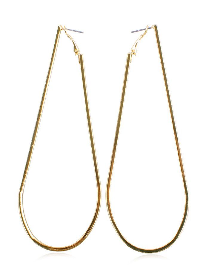 

Minimalist Teardrop Shape Hoop Earrings, Gold