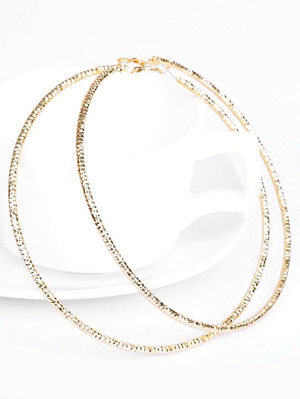 

Alloy Engraved Circle Earrings, Gold