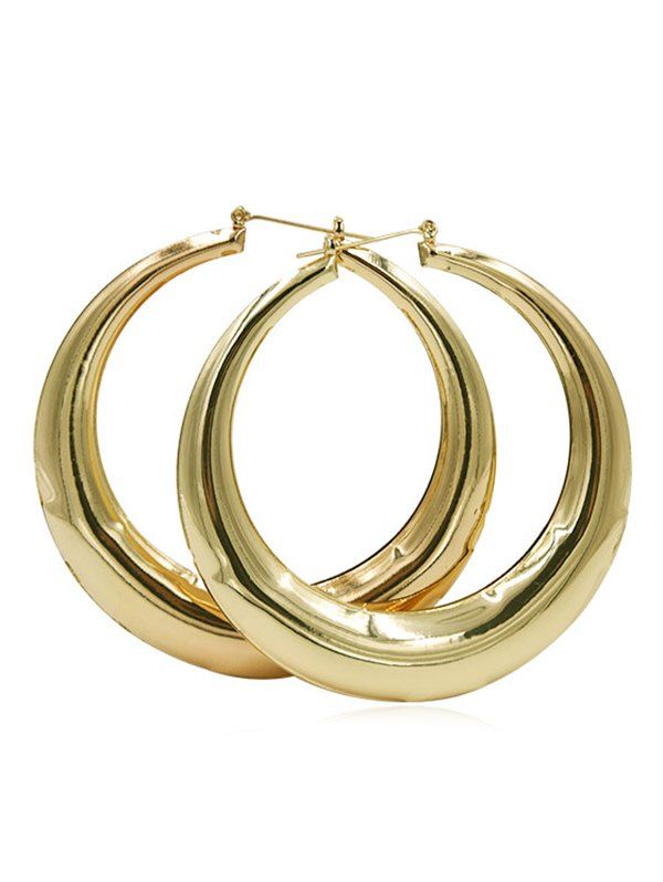 

Minimalist Style Alloy Hoop Earrings, Gold