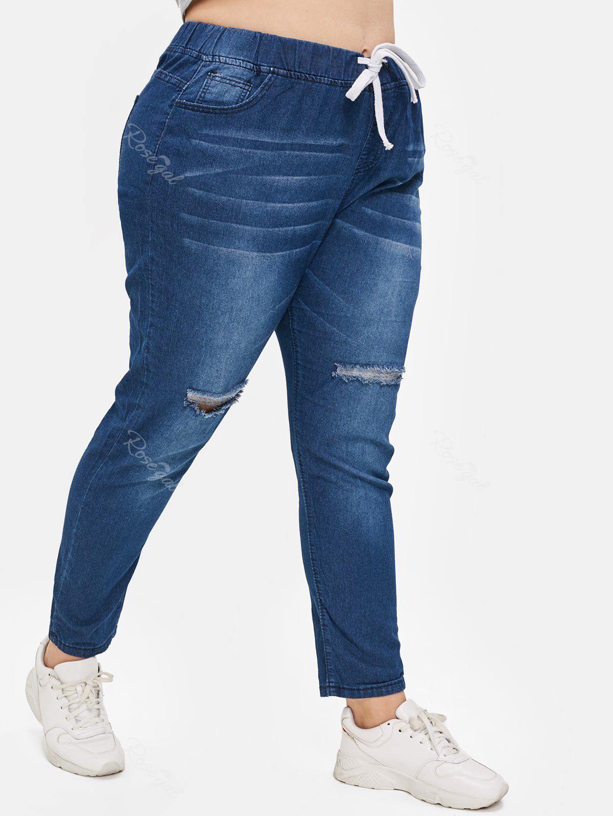 plus size drawstring jeans