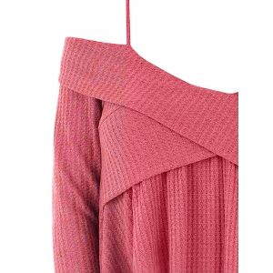 

Open Shoulder Crisscross Tunic Sweater, Lipstick pink