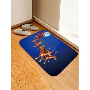 

Christmas Elk Sleigh Pattern Anti-skid Water Absorption Area Rug, Multi