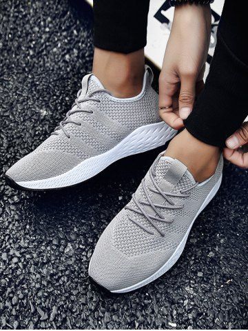

Lace Up Breathing Running Sneakers, Light gray