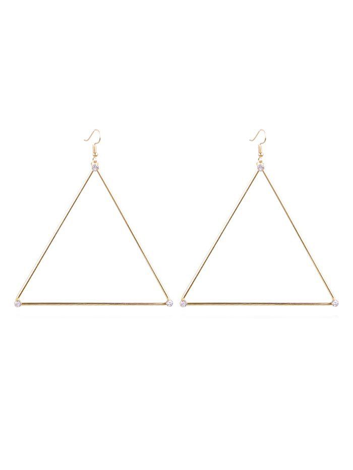

Minimalist Triangle Rhinestone Decor Earrings, Gold