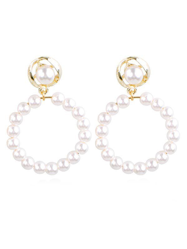 

Faux Pearl Embellished Round Shape Earrings, Multi