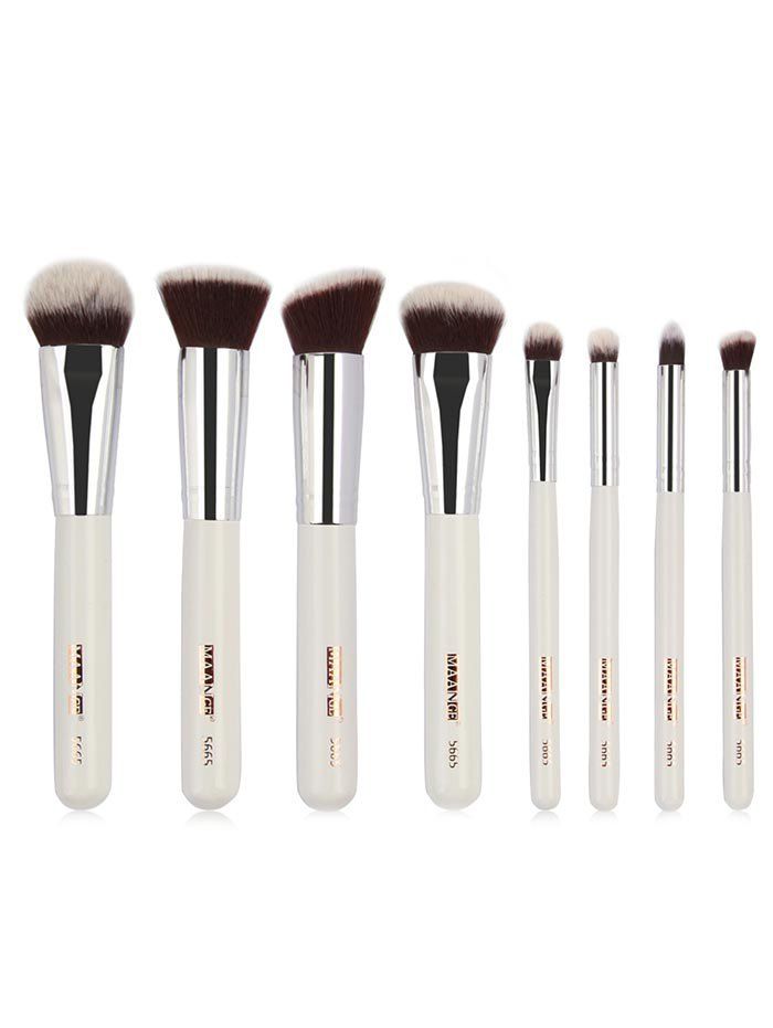 

8 Pcs Wooden Handle Soft Hair Travel Cosmetic Brush Set, #003