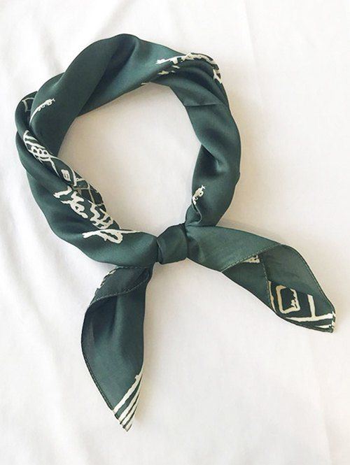 

Castle Printing Silky Scarf, Sea turtle green