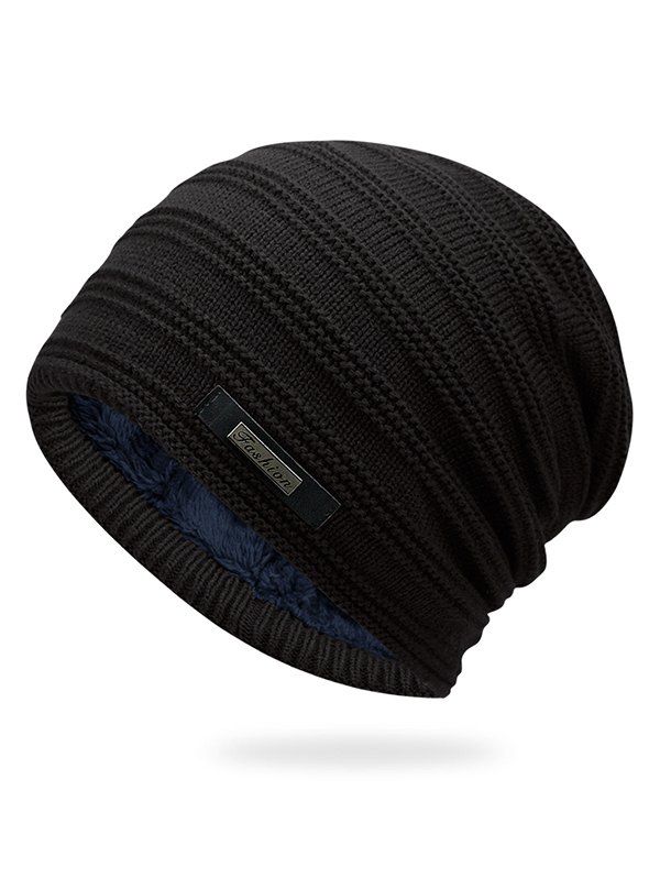 

Winter Fur Lined Fluff Beanie, Black