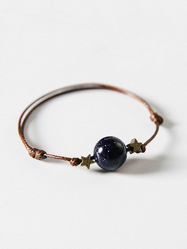 

Star and Ball Design Hand String Bracelet, Lapis blue