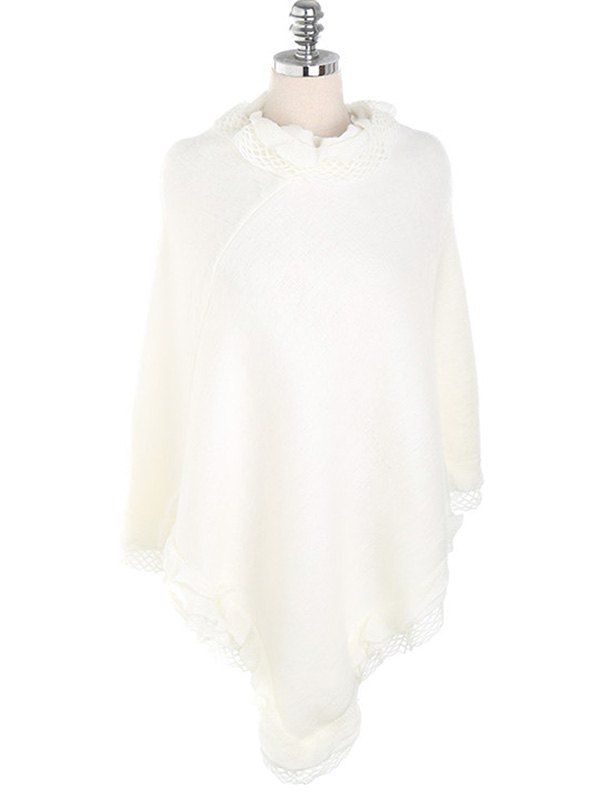 

Hollow Out Lace Winter Shawl Scarf, White