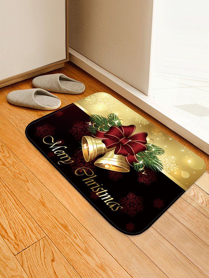 

Christmas Bells Pattern Anti-skid Water Absorption Area Rug, Multi