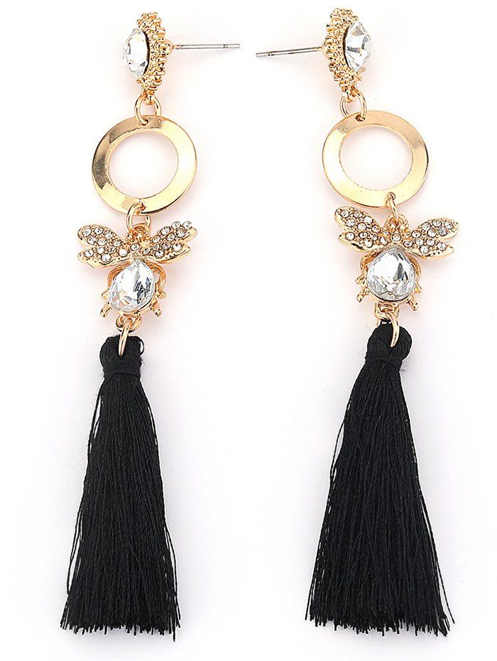 

Faux Crystal Inlaid Butterfly Shape Earrings, Gold
