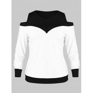 

Plus Size Cold Shoulder T-shirt, Multi a