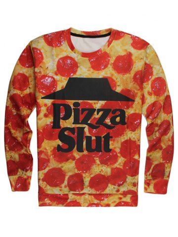 3D Pizze Slut Printed Long Sleeves Casual Sweatshirt