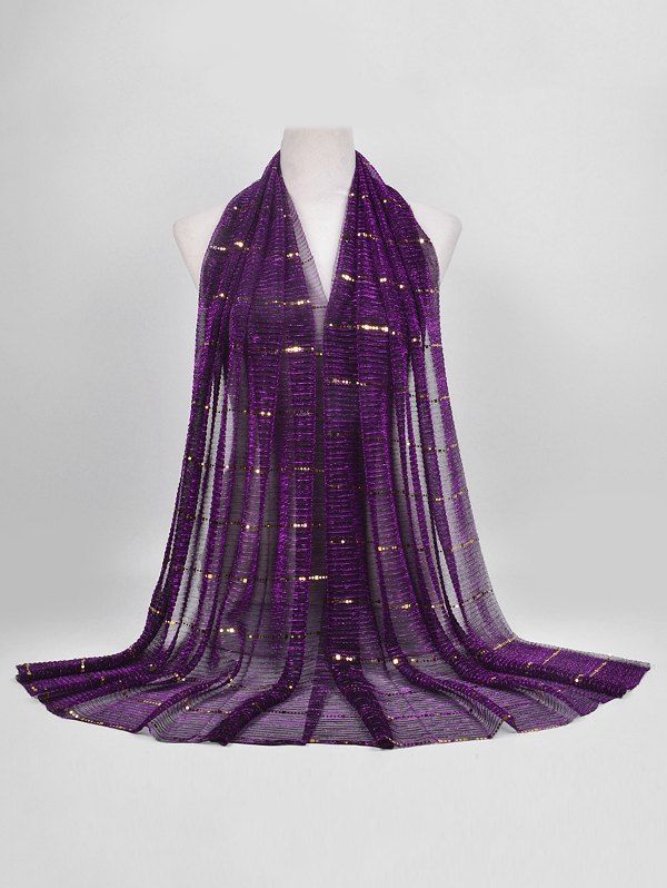 

Vintage Sequins Decorative Long Scarf, Lovely purple