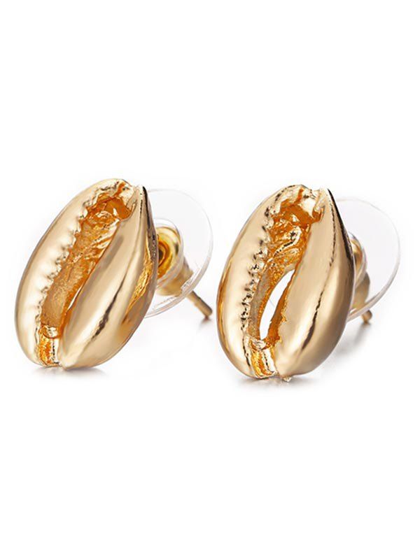 

Alloy Shell Shape Stud Earrings, Gold