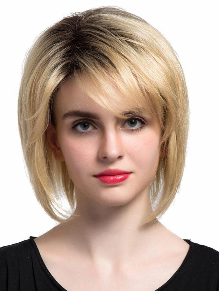 

Inclined Bang Colormix Straight Capless Synthetic Wig, Multi