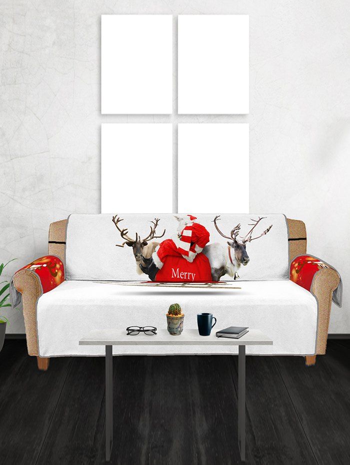 

Christmas Elk Print Couch Cover, Multi