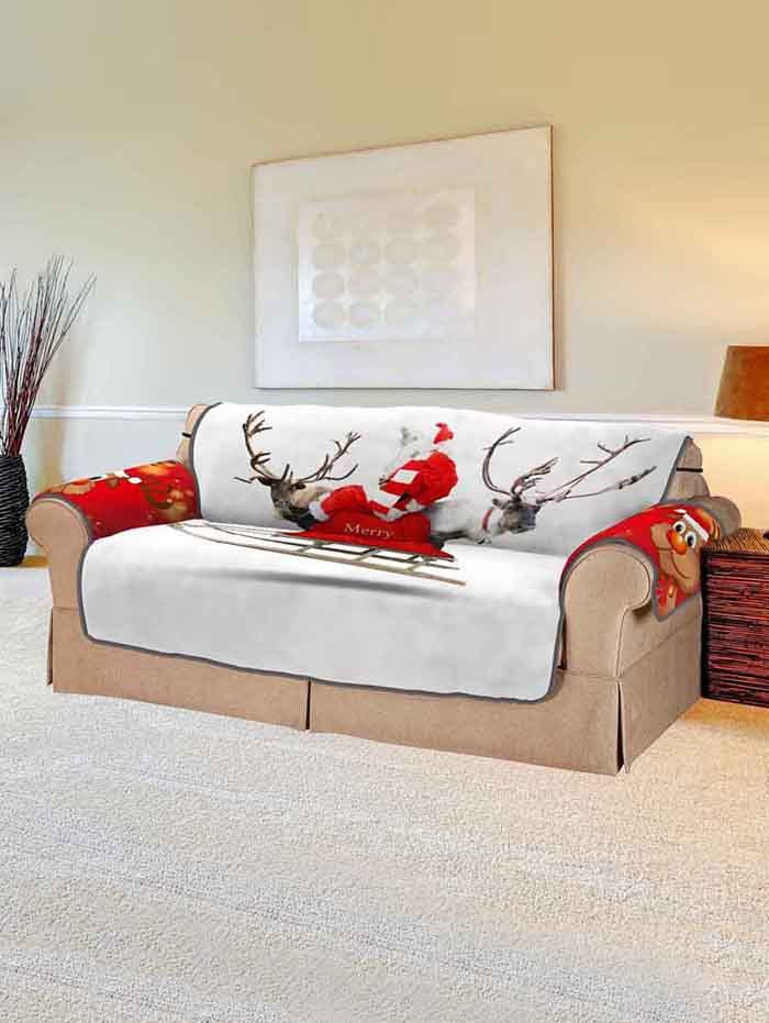 

Christmas Elk Print Couch Cover, Multi