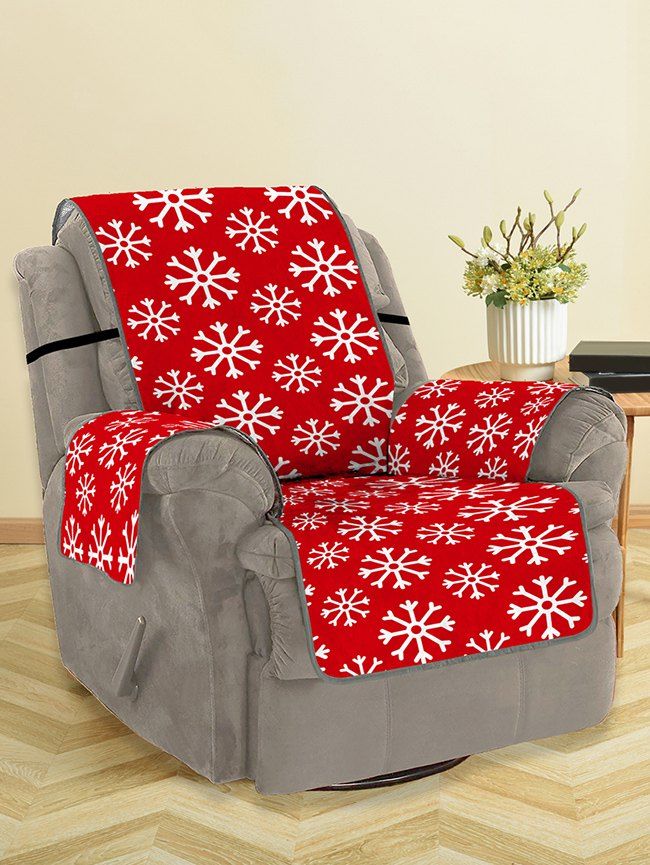 

Christmas Snowflake Pattern Couch Cover, Red