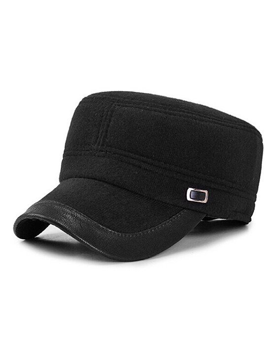 

Winter Solid Color Military Hat, Black