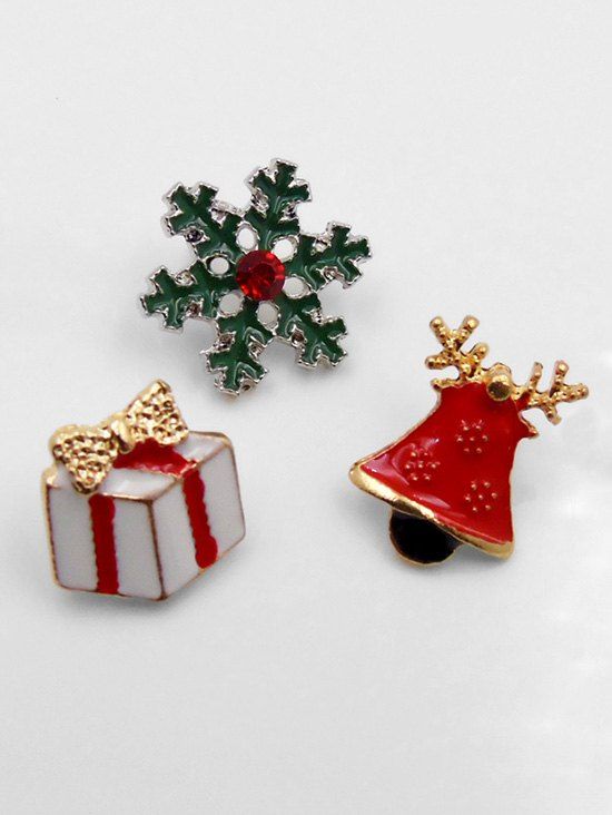 

Christmas Bell Snowflake Shape Brooch, Gold