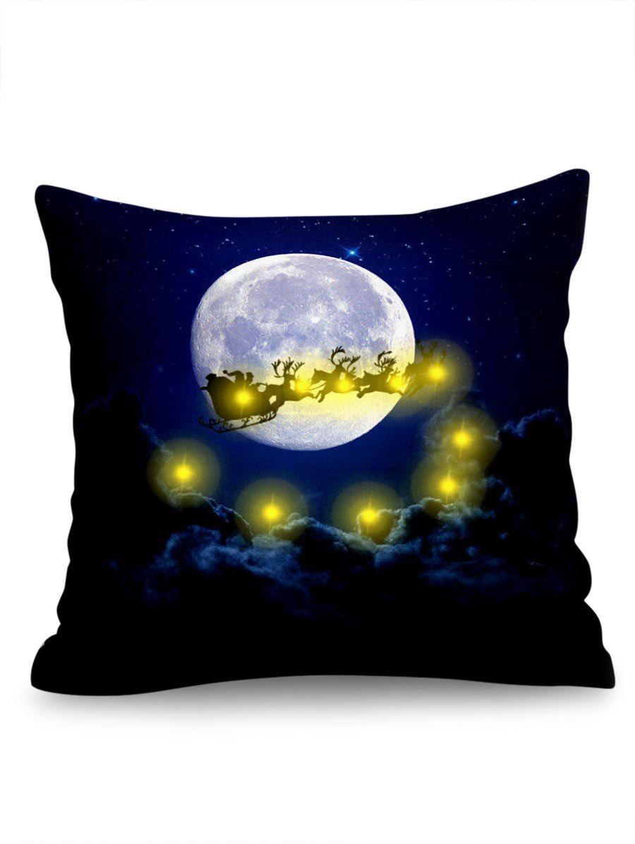 

Christmas Night Print Sofa Linen LED Light Pillowcase, Dark slate blue