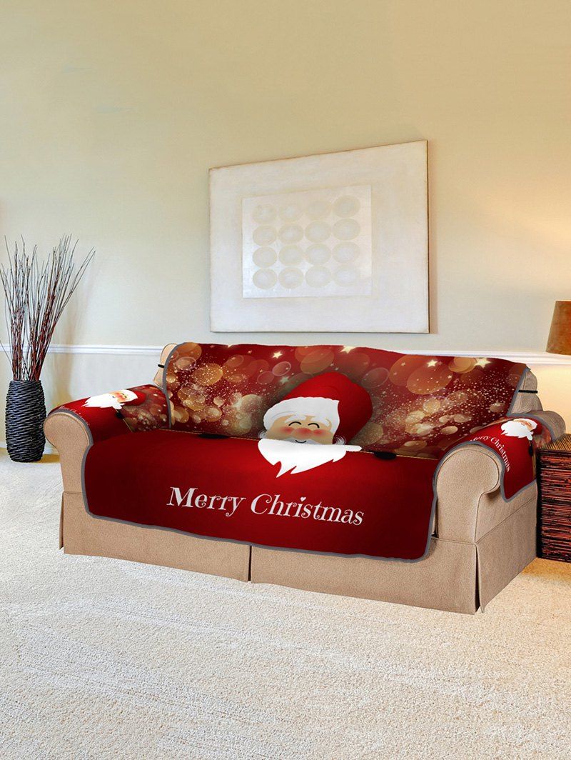 

Christmas Santa Claus Pattern Sofa Cover, Multi