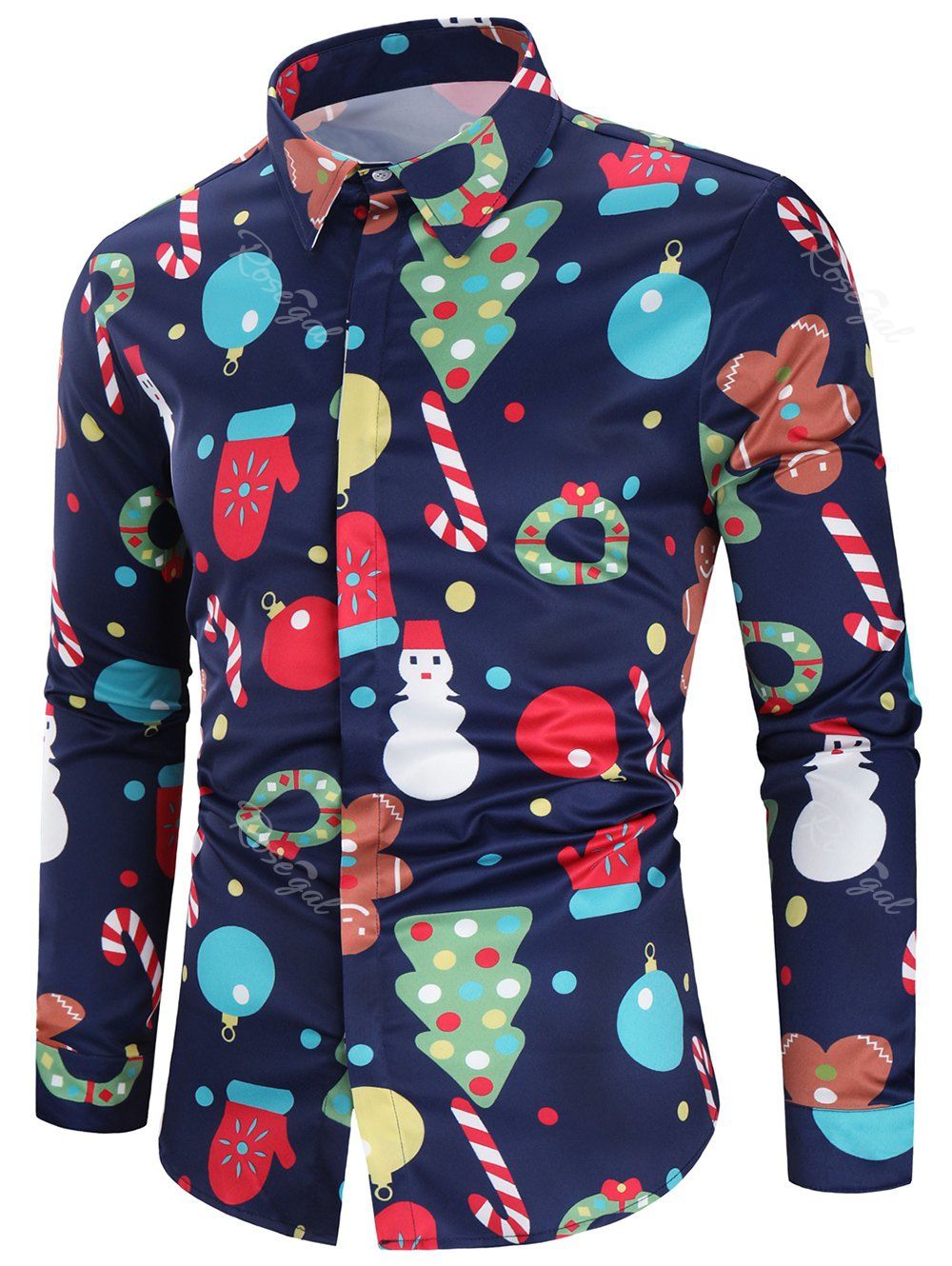 [67% OFF] Christmas Theme Button Up Shirt | Rosegal