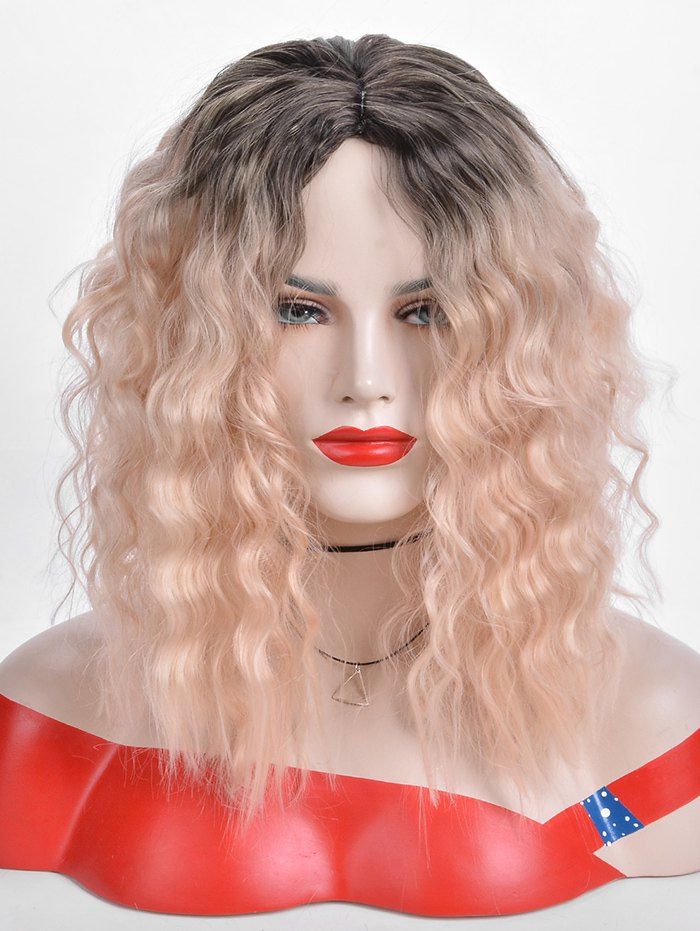 

Center Parting Colormix Medium Natural Wavy Synthetic Wig, Multi