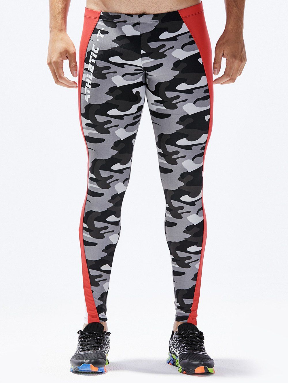 

Camouflage Pattern Tight-fitting Sport Pants, Cloudy gray