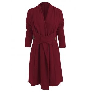 

Button Long Duster Cardigan, Red wine