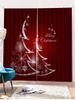 2PCS Merry Christmas Snowflake Pattern Window Curtains -  