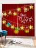 Rideaux de Fenêtre Joyeux Noël Motif d'Etoile et de Cloche 2 Pièces - Rouge Lave W28 x L39 inch x 2pcs