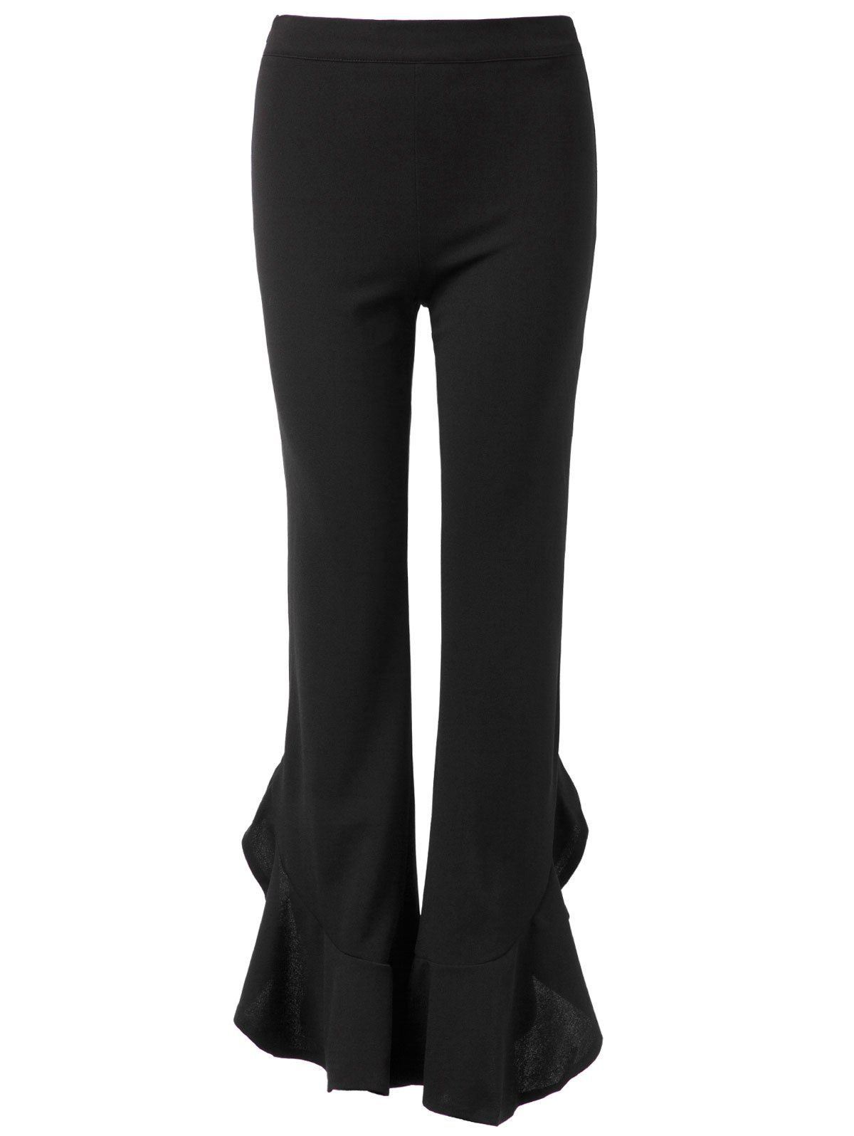 

Flounce High Waist Flare Pants, Black