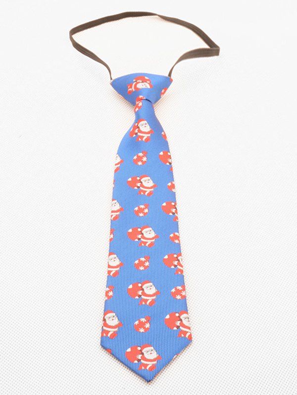 

Santa Claus Print Polyester Kids Necktie, Ocean blue