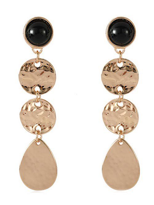 

Round Coin Shape Water Drop Earrings, Gold
