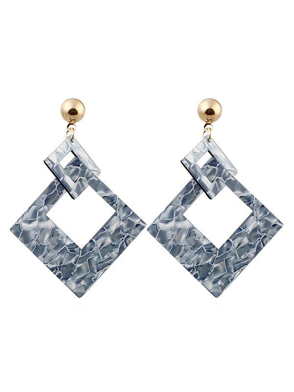 

Hollow Out Square Design Dangle Earrings, Gray
