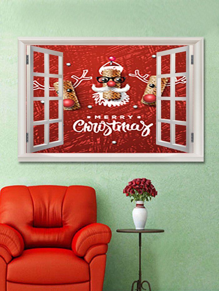 

Window Christmas Elk Print Wall Art Sticker, Multi