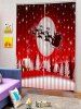 2PCS Father Christmas Deer Night Window Curtains -  